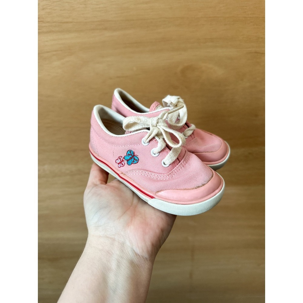 Vtg Stride‎ Rite canvas sneakers with butterfly embroidery